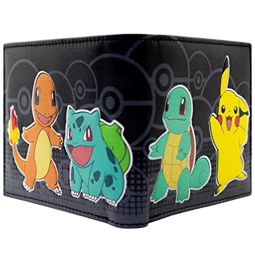 Bulbasaur Starters Squirtle mit Pikachu Geldbörse/Geldbeutel Bi-Fold ID- & Kartenhalter, Schwarz Bulbasaur Starters Squirtle mit Pikachu Geldbörse/Geldbeutel Bi-Fold ID- & Kartenhalter, Schwarz von Bulbasaur