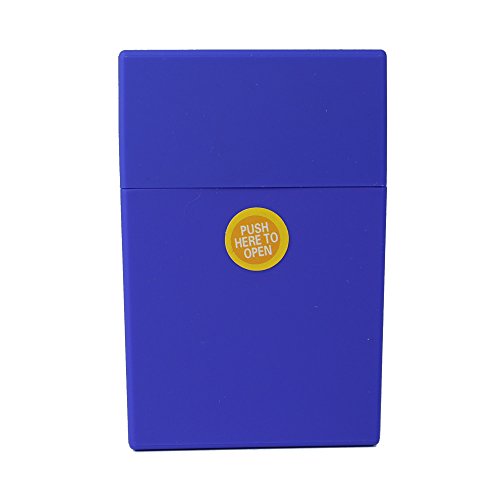 Zigarettenbox Kunststoff mit Rubber (seidige) Oberfläche Zigarettenetui Standard Box für ca. 20 Zigaretten mit Push Open Funktion - Clic Boxx (Blau) von Bulentini
