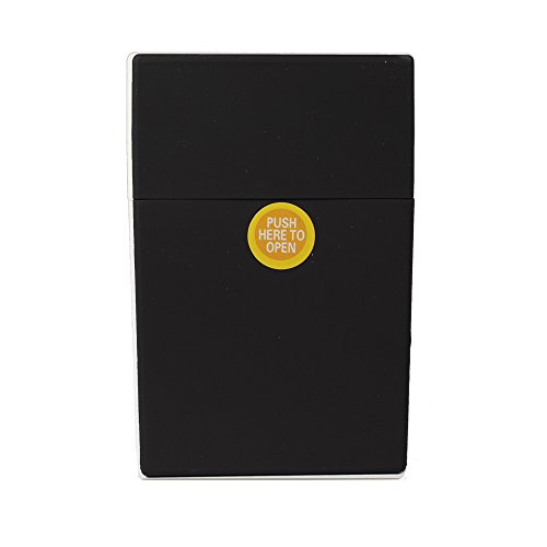 Zigarettenbox Kunststoff mit Rubber (seidige) Oberfläche Zigarettenetui Standard Box für ca. 20 Zigaretten mit Push Open Funktion - Clic Boxx (Schwarz) von Bulentini