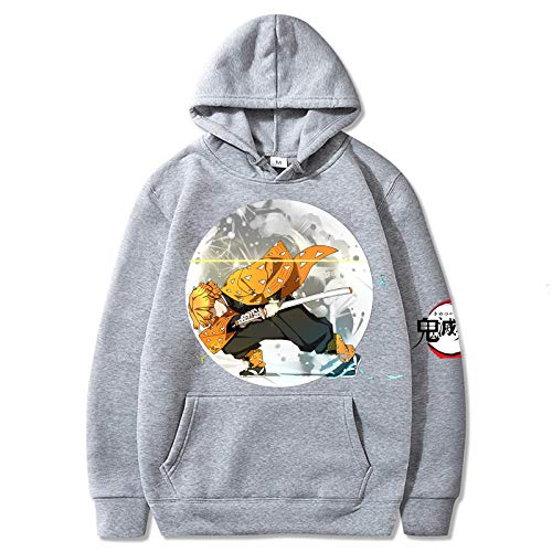 Bulex Unisex 100% Baumwolle Demon Slayer Cosplay Anime Pullover Sweatshirt Kapuzenpullover mit Fronttasche von Bulex