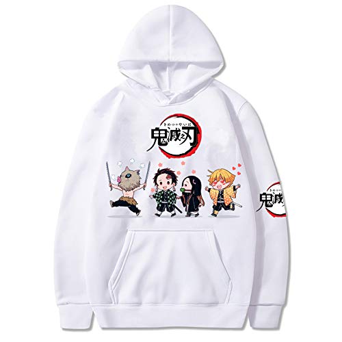 Bulex Unisex 100% Baumwolle Demon Slayer Cosplay Anime Pullover Sweatshirt Kapuzenpullover mit Fronttasche von Bulex