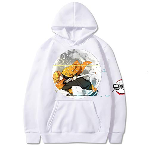 Bulex Unisex 100% Baumwolle Demon Slayer Cosplay Anime Pullover Sweatshirt Kapuzenpullover mit Fronttasche von Bulex