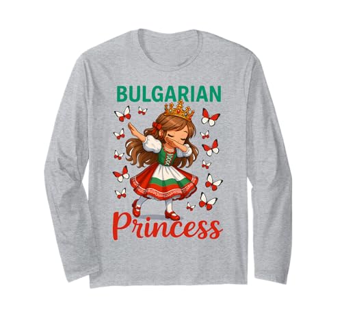 Bulgarische Prinzessin Dabbing Girl Cute Bulgaria Pride für Kinder Langarmshirt von Bulgaria Heritage Present Outfit Ideas for Girls