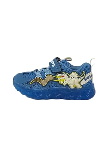 Bull Boys Schuh mit Lichtern Modell DNAL4508 BL06 Spinosaurus Blau Jeans, Jeansblau, 32 EU von Bull Boys