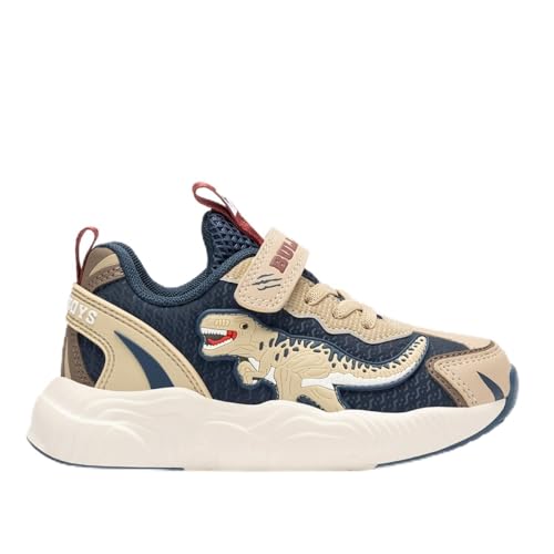 Bull Boys T-Rex DNAR5103 – Kinderschuhe mit brüllendem Sound (Roar) On/Off, Klettverschluss – bequem und strapazierfähig, Blau/Beige, 27 EU von Bull Boys