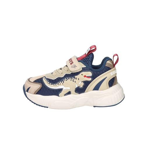 Bull Boys T-Rex DNAR5103 – Kinderschuhe mit brüllendem Sound (Roar) On/Off, Klettverschluss – bequem und strapazierfähig, Blau/Beige, 32 EU von Bull Boys