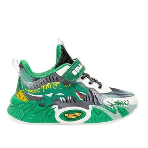 Bull Boys T-Rex Kinderschuhe mit Licht On/Off, Klettverschluss – bequem und strapazierfähig, grün, 27 EU von Bull Boys