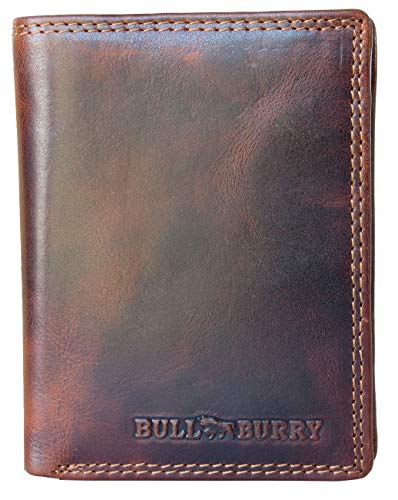 Bull Burry Herren braun glasierte strapazierfähige Brieftasche aus echtem Leder RFID (Datenschutz) von Bull Burry