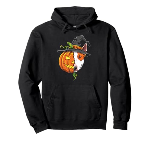 Bullterrier Kürbis Jack O Laterne Halloween Herren Damen Pullover Hoodie von Bull Terrier Dog Lovers Halloween Pumpkin Outfits