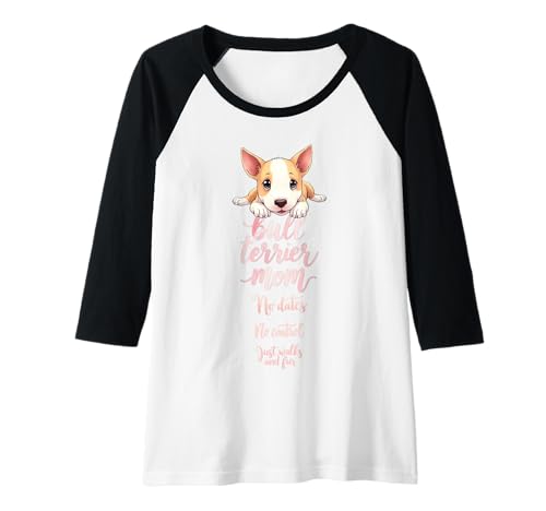 Damen Lustiger Bullterrier Mom Dog Bullterrier Humor Zitat Raglan Damen Lustiger Bullterrier Mom Dog Bullterrier Humor Zitat Raglan von Bull Terrier Fun Designs