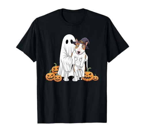 Lustiger Bullterrier Ghost Kürbis Halloween Kinder Herren Damen T-Shirt von Bull Terrier Lover Cute Halloween Outfits Boy Girl