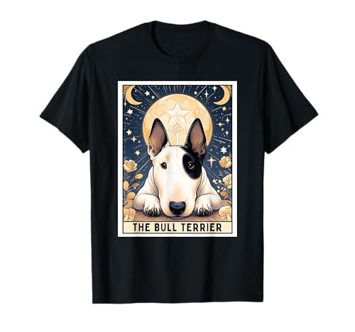 Bullterrier Tarotkarte Mond Männer Frauen Kinder T-Shirt von Bull Terrier Tarot Card Moon Men Women Kids