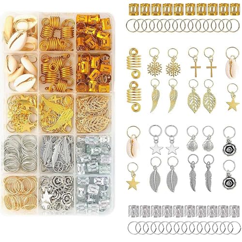 220 Stück Schmuck Haarspiralen Clips, Dreadlocks Haar Accessoire Set, Eine Vielzahl von Modestilen Zubehör für Haargeflechte Haarschlauch Perlen zum Frauen Männer Zöpfe Dekoration mit Aufbewahrungsbox 220 Stück Schmuck Haarspiralen Clips, Dreadlocks Haar Accessoire Set, Eine Vielzahl von Modestilen Zubehör für Haargeflechte Haarschlauch Perlen zum Frauen Männer Zöpfe Dekoration mit Aufbewahrungsbox von Bull Tiger Prestige