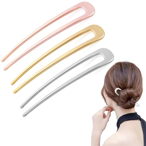 3 Stück U-Förmige Haarnadel, Französische Haarnadel, 2 Zinken Haarknoten Stifte, Haarschmuck aus Metall, Haargabel Haarspange Hochsteckfrisur Haarspangen, Haarstyling-Zubehör für Frauen Mädchen 3 Stück U-Förmige Haarnadel, Französische Haarnadel, 2 Zinken Haarknoten Stifte, Haarschmuck aus Metall, Haargabel Haarspange Hochsteckfrisur Haarspangen, Haarstyling-Zubehör für Frauen Mädchen von Bull Tiger Prestige