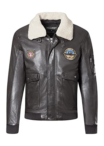 Bull&Berry Airforce Braun echtleder Herren Jacke aus Lammleder Größen wählbar Bikerjacke Lederjacke Männer Motorradjacke Übergangsjacke Oberbekleidung (L) von Bull&Berry