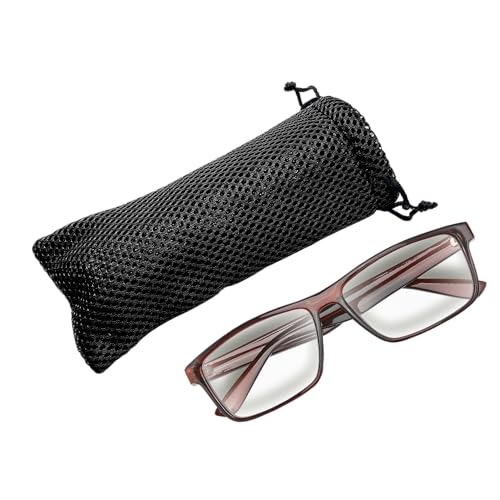 Brillenetui, weiches Etui, für Lesebrillen, zum Aufbewahren und Schützen für Damen und Herren, Unisex, mit Bändern, Schwarz , One size von BullTek