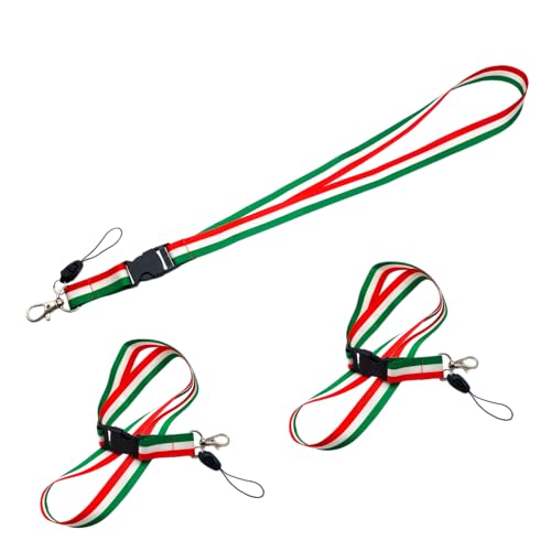 BullTek 3-teiliges Umhängeband, Passhalter, Abzeichen, Handy, Schlüssel, Italien-Schlüsselanhänger, dreifarbige italienische Flagge, für Medaillenvergabe, abnehmbarer Riemen, Umhängeband und Karabine BullTek 3-teiliges Umhängeband, Passhalter, Abzeichen, Handy, Schlüssel, Italien-Schlüsselanhänger, dreifarbige italienische Flagge, für Medaillenvergabe, abnehmbarer Riemen, Umhängeband und Karabine von BullTek