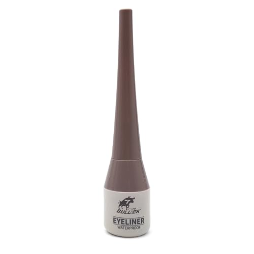 Flüssiger Eyeliner, wasserfest, 6 ml, mit ultrafeinem und präzisem Pinsel, intensives Schwarz, langanhaltend, hypoallergene Formel für empfindliche Augen, professionelles Make-up von BullTek