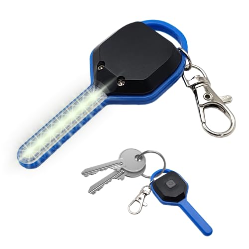 Schlüsselanhänger in Schlüsselform mit permanentem und blinkendem LED-Licht, ideal für Nachtwanderungen und Notsituationen, Betrieb mit Batterie CR2032 (BLU) von BullTek