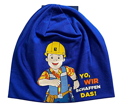 Bob der Baumeister Jungen Beanie-Mütze, Grafik-Druck, blau, Unisex Kinder Mütze von Bullahshah