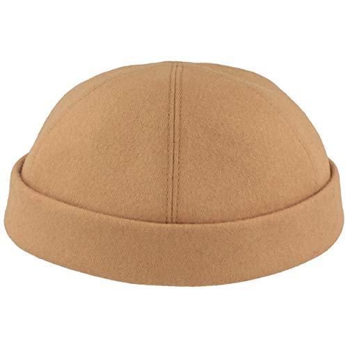 Bullani Docker-Cap Docker-Mütze Seemannsmütze aus 100% Wolle Bequem Hautverträglich 56 Beige von Bullani