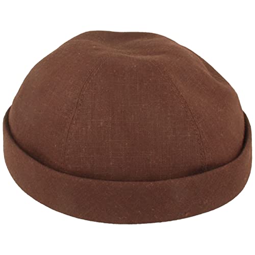 Bullani Sommer Docker-Cap Dockermütze Seemannsmütze 100% Leinen Braun - Gr- 58 von Bullani