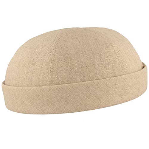 Bullani Sommer Docker-Cap Dockermütze Seemannsmütze aus 100% Leinen – Made IN Germany – Beige - Gr- 62 von Bullani