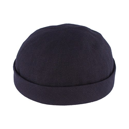 Sommer Docker-Cap Dockermütze Seemannsmütze aus 100% Leinen – Made IN Germany – Blau - Gr 60 von Bullani