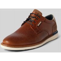 BULLBOXER Lederschnürschuhe mit Strukturmuster Modell 'FLIN' in Cognac, Größe 40 von Bullboxer