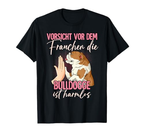 Bulldogge Geschenk Herren Damen T-Shirt Schwarz Cartoon Bulldogge Design S von Bulldogge Geschenk