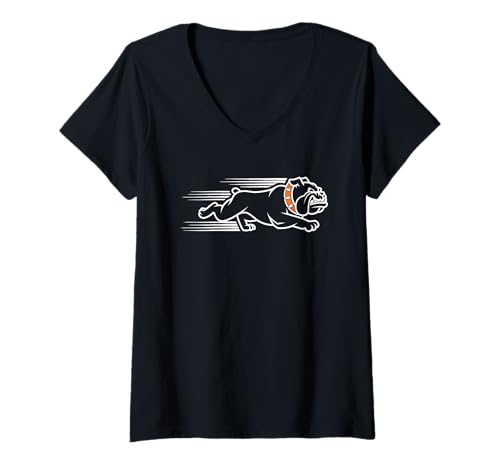 Damen Bulldogs Tshirt Maskottchen Back to School Team Spirit T-Shirt mit V-Ausschnitt Damen Bulldogs Tshirt Maskottchen Back to School Team Spirit T-Shirt mit V-Ausschnitt von Bulldogs TShirt Maskottchen Zurück Zum