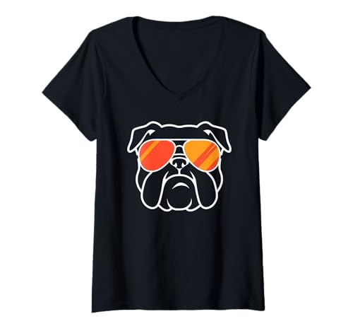 Damen Bulldogs Tshirt Maskottchen Back to School Team Spirit T-Shirt mit V-Ausschnitt Damen Bulldogs Tshirt Maskottchen Back to School Team Spirit T-Shirt mit V-Ausschnitt von Bulldogs TShirt Maskottchen Zurück Zum