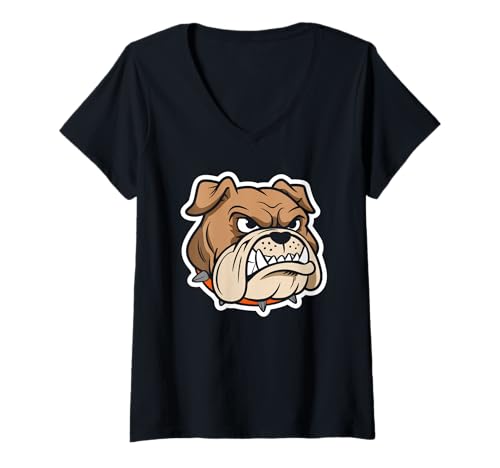 Damen Bulldogs Tshirt Maskottchen Back to School Team Spirit T-Shirt mit V-Ausschnitt Damen Bulldogs Tshirt Maskottchen Back to School Team Spirit T-Shirt mit V-Ausschnitt von Bulldogs TShirt Maskottchen Zurück Zum
