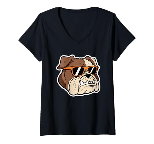 Damen Bulldogs Tshirt Maskottchen Back to School Team Spirit T-Shirt mit V-Ausschnitt Damen Bulldogs Tshirt Maskottchen Back to School Team Spirit T-Shirt mit V-Ausschnitt von Bulldogs TShirt Maskottchen Zurück Zum