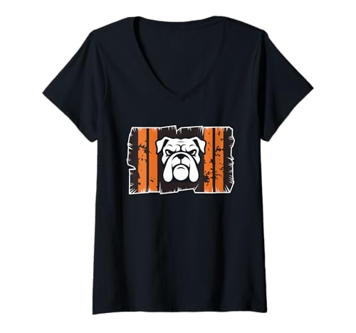 Damen Bulldogs Tshirt Maskottchen Back to School Team Spirit T-Shirt mit V-Ausschnitt Damen Bulldogs Tshirt Maskottchen Back to School Team Spirit T-Shirt mit V-Ausschnitt von Bulldogs TShirt Maskottchen Zurück Zum