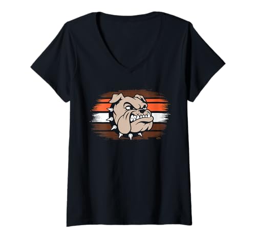Damen Bulldogs Tshirt Maskottchen Back to School Team Spirit T-Shirt mit V-Ausschnitt Damen Bulldogs Tshirt Maskottchen Back to School Team Spirit T-Shirt mit V-Ausschnitt von Bulldogs TShirt Maskottchen Zurück Zum