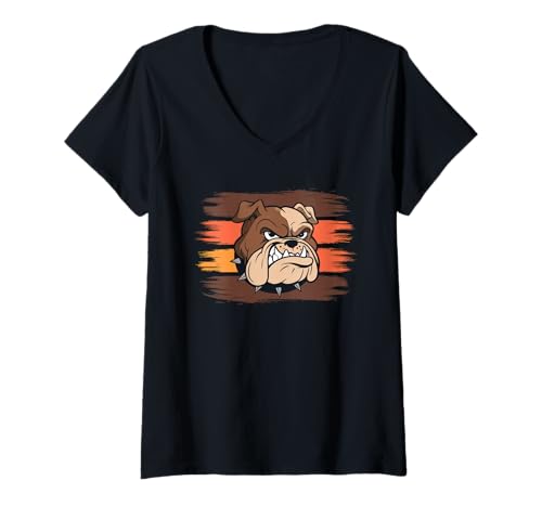 Damen Bulldogs Tshirt Maskottchen Back to School Team Spirit T-Shirt mit V-Ausschnitt Damen Bulldogs Tshirt Maskottchen Back to School Team Spirit T-Shirt mit V-Ausschnitt von Bulldogs TShirt Maskottchen Zurück Zum