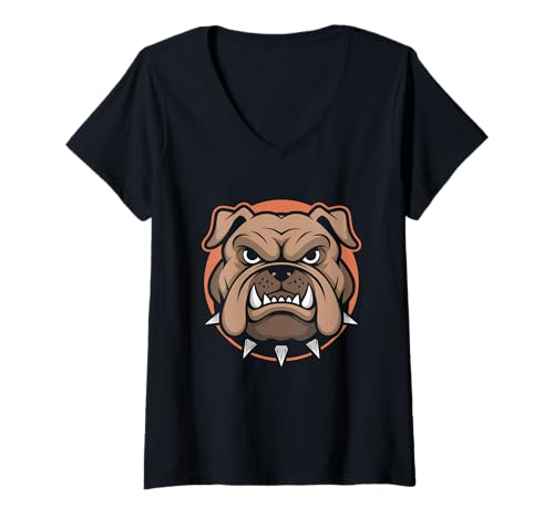 Damen Bulldogs Tshirt Maskottchen Back to School Team Spirit T-Shirt mit V-Ausschnitt Damen Bulldogs Tshirt Maskottchen Back to School Team Spirit T-Shirt mit V-Ausschnitt von Bulldogs TShirt Maskottchen Zurück Zum
