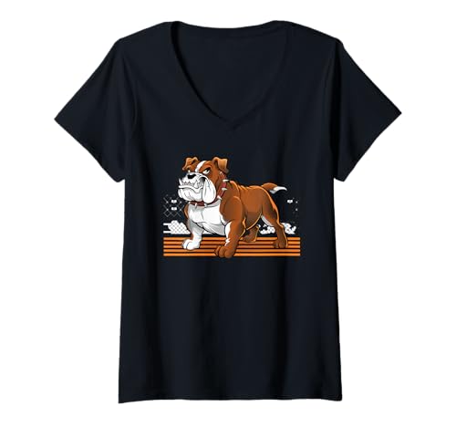 Damen Bulldogs Tshirt Maskottchen Back to School Team Spirit T-Shirt mit V-Ausschnitt Damen Bulldogs Tshirt Maskottchen Back to School Team Spirit T-Shirt mit V-Ausschnitt von Bulldogs TShirt Maskottchen Zurück Zum