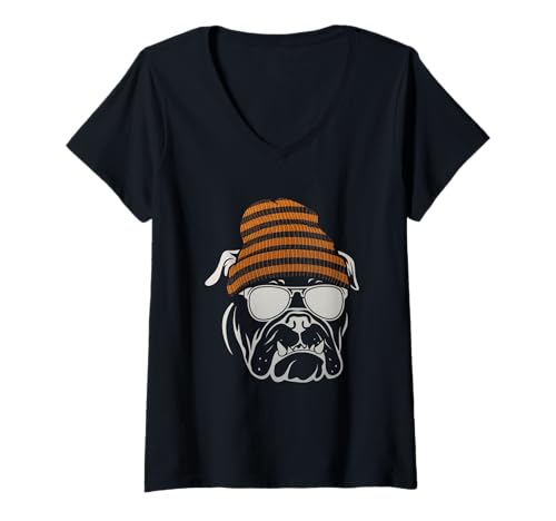 Damen Bulldogs Tshirt Maskottchen Back to School Team Spirit T-Shirt mit V-Ausschnitt Damen Bulldogs Tshirt Maskottchen Back to School Team Spirit T-Shirt mit V-Ausschnitt von Bulldogs TShirt Maskottchen Zurück Zum