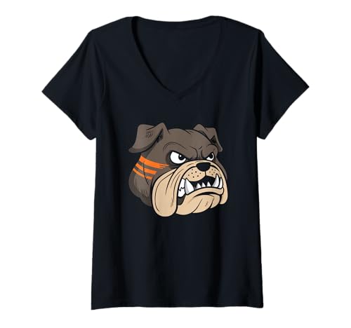 Damen Bulldogs Tshirt Maskottchen Back to School Team Spirit T-Shirt mit V-Ausschnitt Damen Bulldogs Tshirt Maskottchen Back to School Team Spirit T-Shirt mit V-Ausschnitt von Bulldogs TShirt Maskottchen Zurück Zum