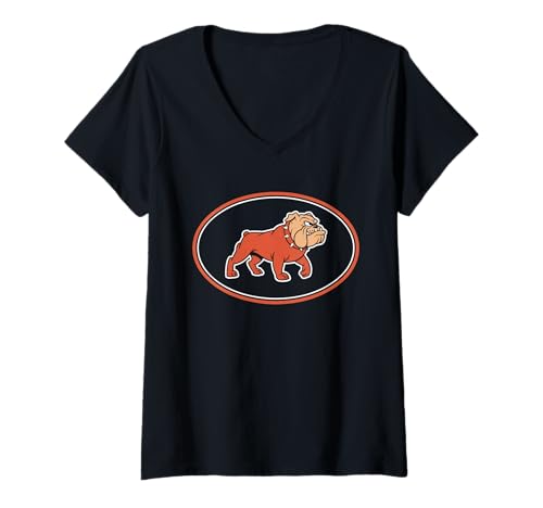 Damen Bulldogs Tshirt Maskottchen Back to School Team Spirit T-Shirt mit V-Ausschnitt Damen Bulldogs Tshirt Maskottchen Back to School Team Spirit T-Shirt mit V-Ausschnitt von Bulldogs TShirt Maskottchen Zurück Zum