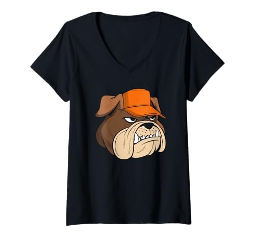 Damen Bulldogs Tshirt Maskottchen Back to School Team Spirit T-Shirt mit V-Ausschnitt Damen Bulldogs Tshirt Maskottchen Back to School Team Spirit T-Shirt mit V-Ausschnitt von Bulldogs TShirt Maskottchen Zurück Zum