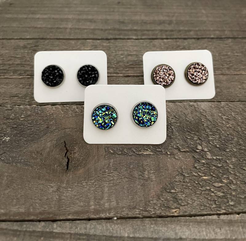 Druzy Ohrstecker, Schmuck, Ohrstecker von BulletsForBelles
