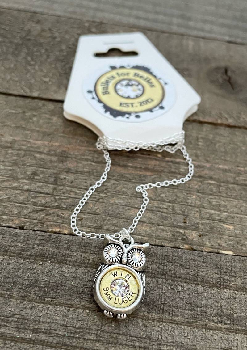 Eulen Halskette, Eule Kugel Anhänger, Schmuck Halskette von BulletsForBelles