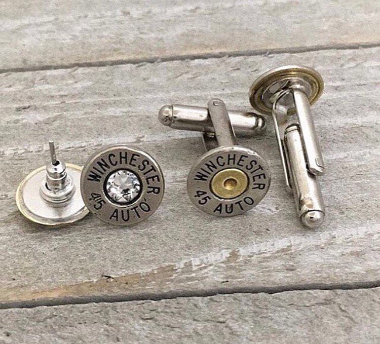 Kugel Ohrringe Und Manschettenknöpfe Im Set von BulletsForBelles