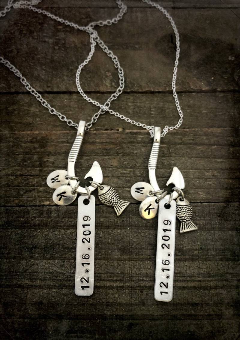 Paare Fischhaken Lieblingsfang Halskettenset Paare Fischhaken Lieblingsfang Halskettenset von BulletsForBelles