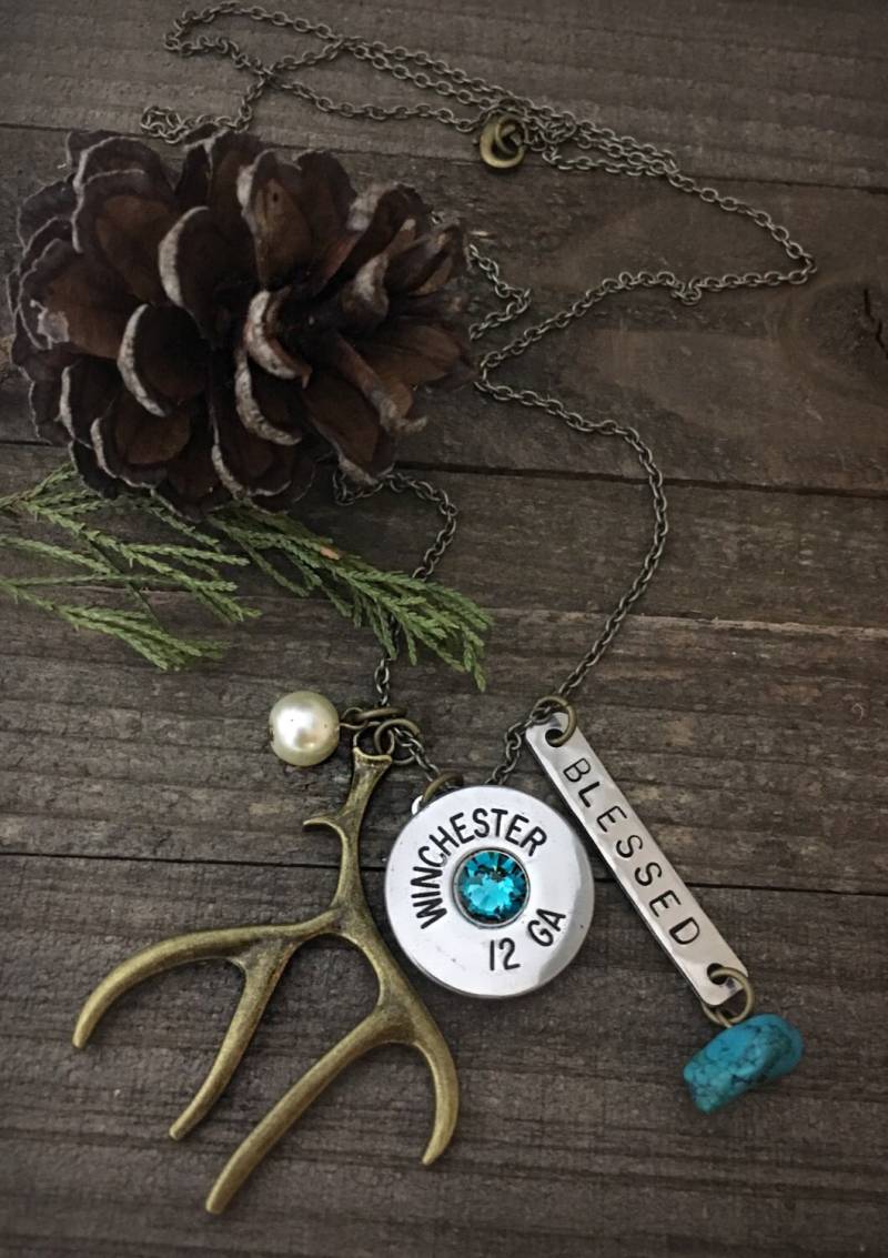 Patrone Halskette, Geweih Patronen Schmuck, Halskette Patrone Halskette, Geweih Patronen Schmuck, Halskette von BulletsForBelles