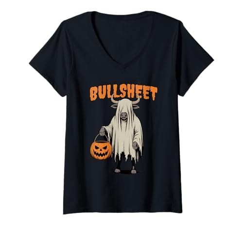 Damen Bullsheet Halloween T-Shirt mit V-Ausschnitt Damen Bullsheet Halloween T-Shirt mit V-Ausschnitt von Bullsheet Halloween