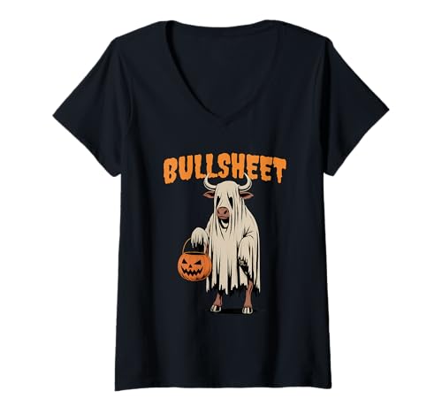 Damen Bullsheet Halloween T-Shirt mit V-Ausschnitt Damen Bullsheet Halloween T-Shirt mit V-Ausschnitt von Bullsheet Halloween